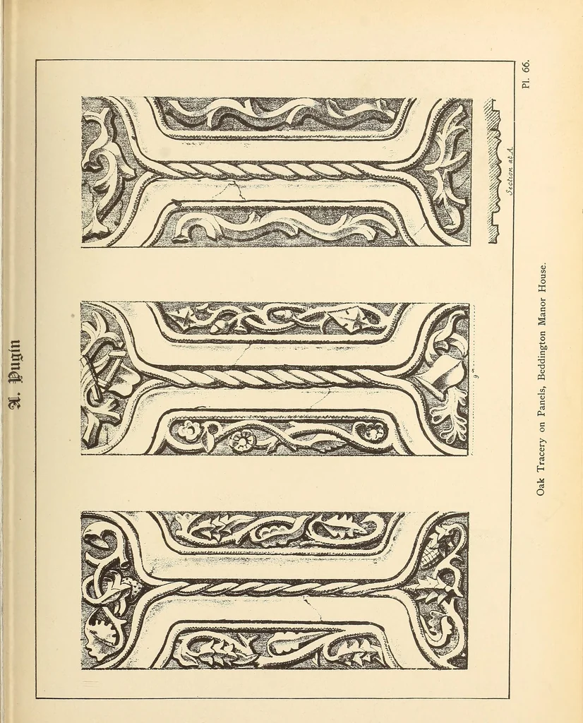 An illustration from Gothic ornaments, selected from various ancient buildings in England and France : exhibiting numerous specimens of every description of decorative detail, from the XIth. to the beginning of the XVIth. cent., 1900, leaf 143