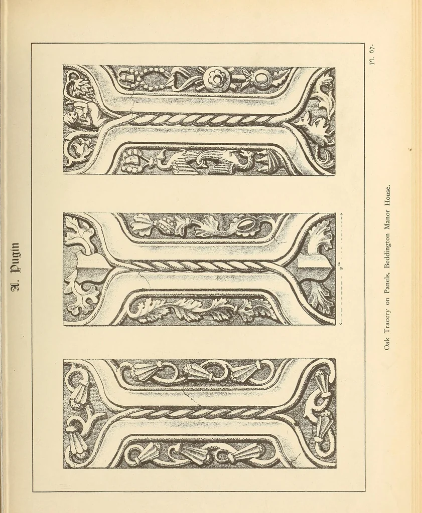 An illustration from Gothic ornaments, selected from various ancient buildings in England and France : exhibiting numerous specimens of every description of decorative detail, from the XIth. to the beginning of the XVIth. cent., 1900, leaf 145