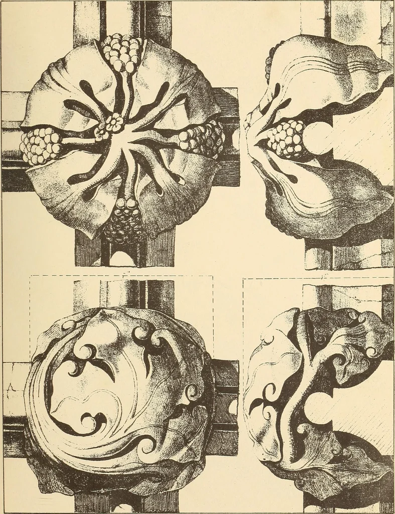 An illustration from Gothic ornaments, selected from various ancient buildings in England and France : exhibiting numerous specimens of every description of decorative detail, from the XIth. to the beginning of the XVIth. cent., 1900, leaf 15