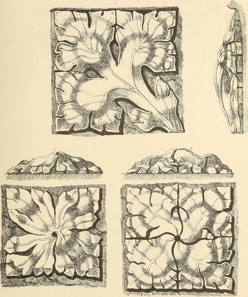 An illustration from Gothic ornaments, selected from various ancient buildings in England and France : exhibiting numerous specimens of every description of decorative detail, from the XIth. to the beginning of the XVIth. cent., 1900, leaf 153