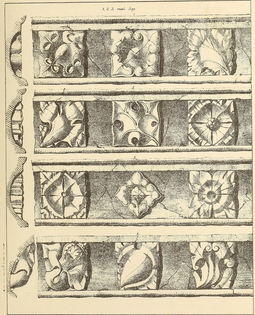 An illustration from Gothic ornaments, selected from various ancient buildings in England and France : exhibiting numerous specimens of every description of decorative detail, from the XIth. to the beginning of the XVIth. cent., 1900, leaf 157
