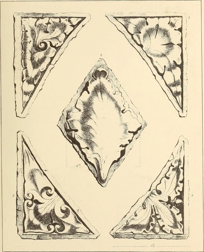 An illustration from Gothic ornaments, selected from various ancient buildings in England and France : exhibiting numerous specimens of every description of decorative detail, from the XIth. to the beginning of the XVIth. cent., 1900, leaf 161