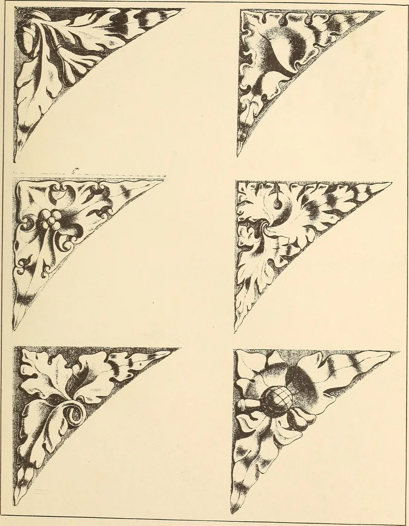 An illustration from Gothic ornaments, selected from various ancient buildings in England and France : exhibiting numerous specimens of every description of decorative detail, from the XIth. to the beginning of the XVIth. cent., 1900, leaf 163