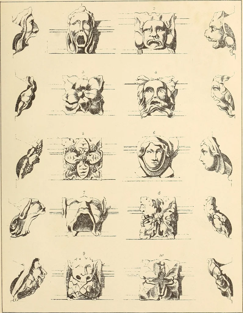 An illustration from Gothic ornaments, selected from various ancient buildings in England and France : exhibiting numerous specimens of every description of decorative detail, from the XIth. to the beginning of the XVIth. cent., 1900, leaf 177