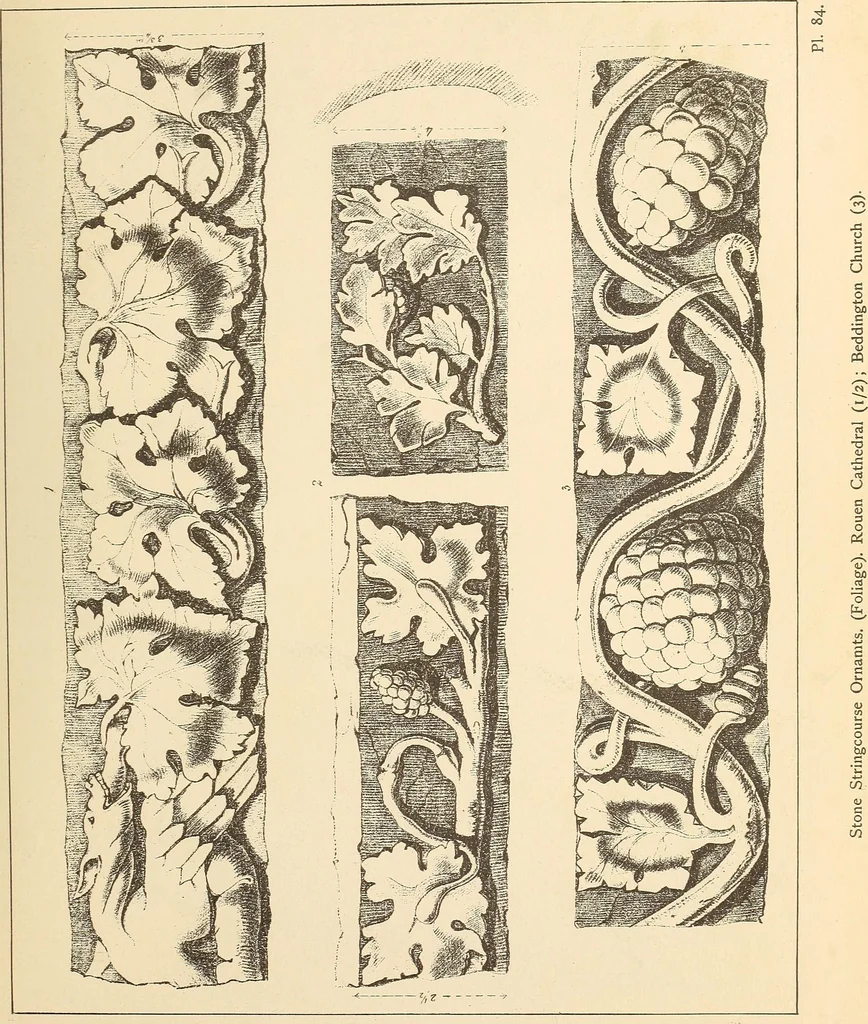 An illustration from Gothic ornaments, selected from various ancient buildings in England and France : exhibiting numerous specimens of every description of decorative detail, from the XIth. to the beginning of the XVIth. cent., 1900, leaf 179