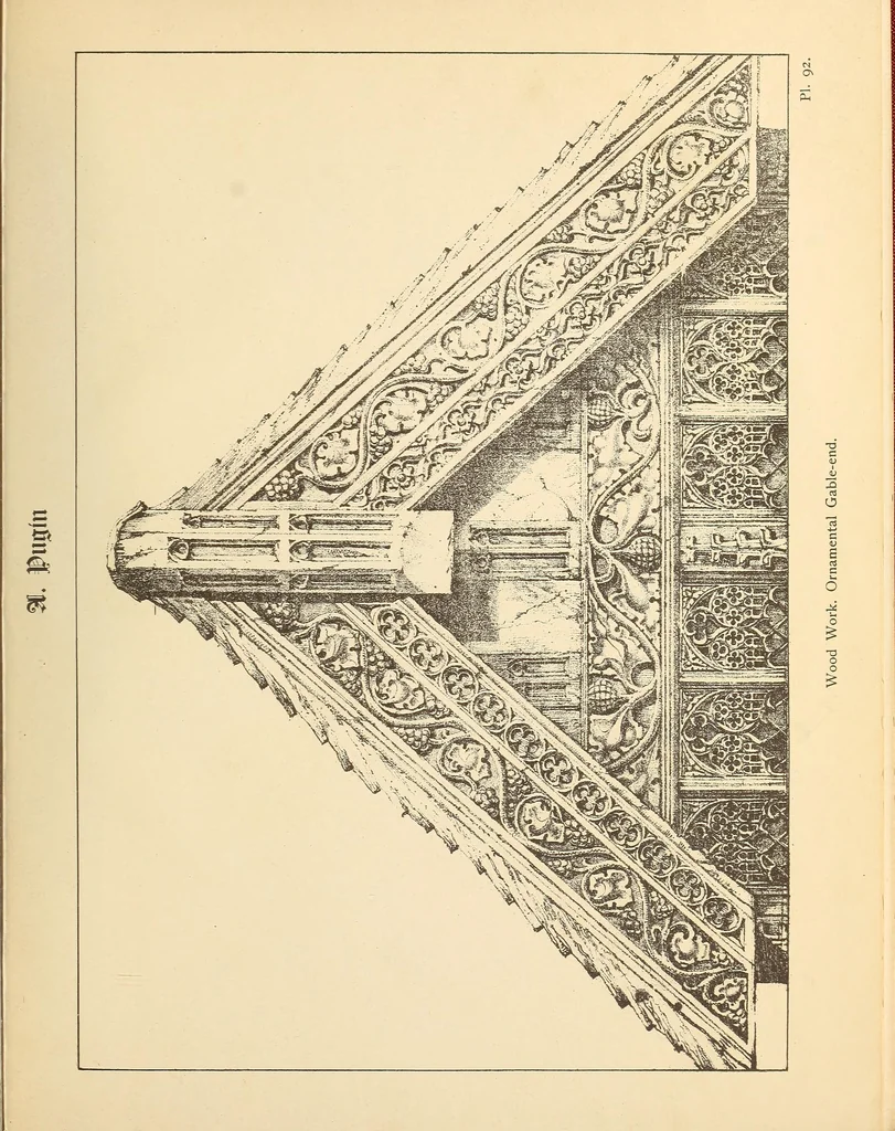 An illustration from Gothic ornaments, selected from various ancient buildings in England and France : exhibiting numerous specimens of every description of decorative detail, from the XIth. to the beginning of the XVIth. cent., 1900, leaf 195