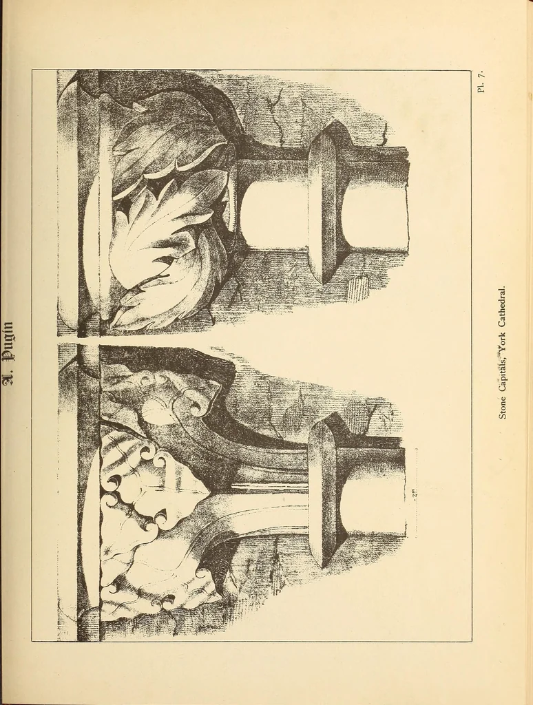 An illustration from Gothic ornaments, selected from various ancient buildings in England and France : exhibiting numerous specimens of every description of decorative detail, from the XIth. to the beginning of the XVIth. cent., 1900, leaf 23