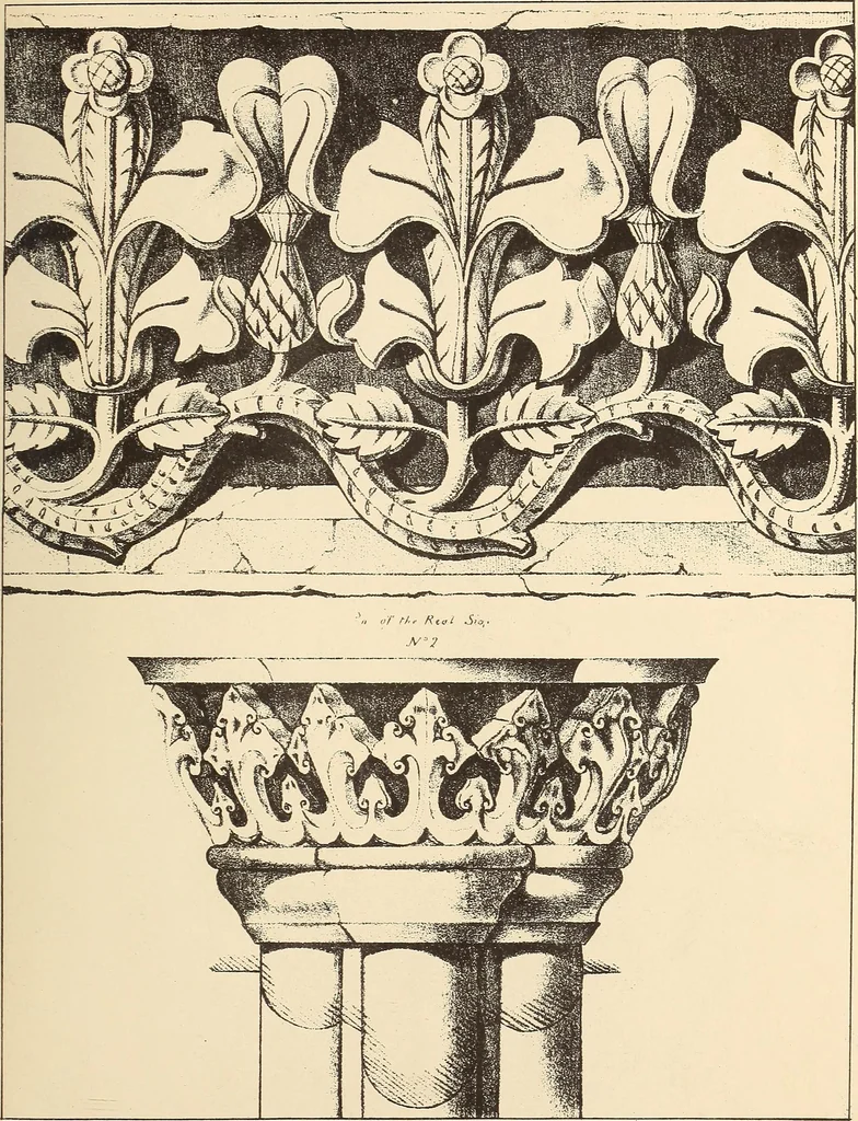 An illustration from Gothic ornaments, selected from various ancient buildings in England and France : exhibiting numerous specimens of every description of decorative detail, from the XIth. to the beginning of the XVIth. cent., 1900, leaf 25