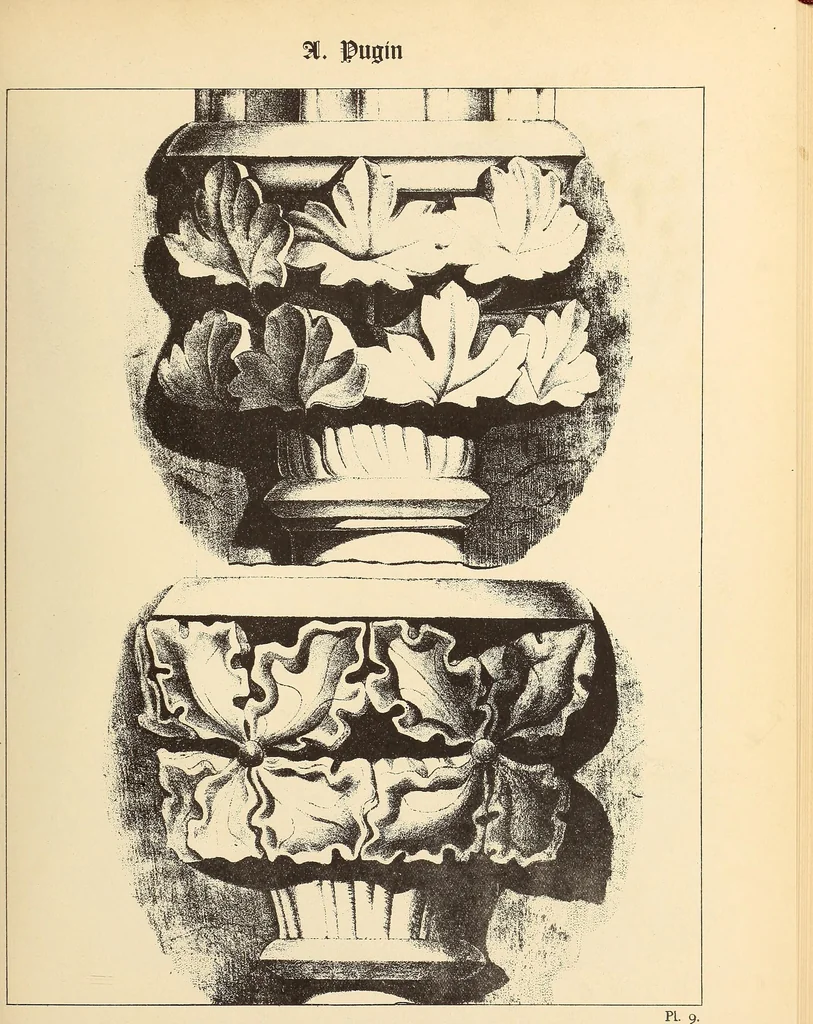 An illustration from Gothic ornaments, selected from various ancient buildings in England and France : exhibiting numerous specimens of every description of decorative detail, from the XIth. to the beginning of the XVIth. cent., 1900, leaf 27