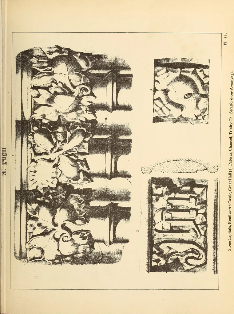 An illustration from Gothic ornaments, selected from various ancient buildings in England and France : exhibiting numerous specimens of every description of decorative detail, from the XIth. to the beginning of the XVIth. cent., 1900, leaf 31