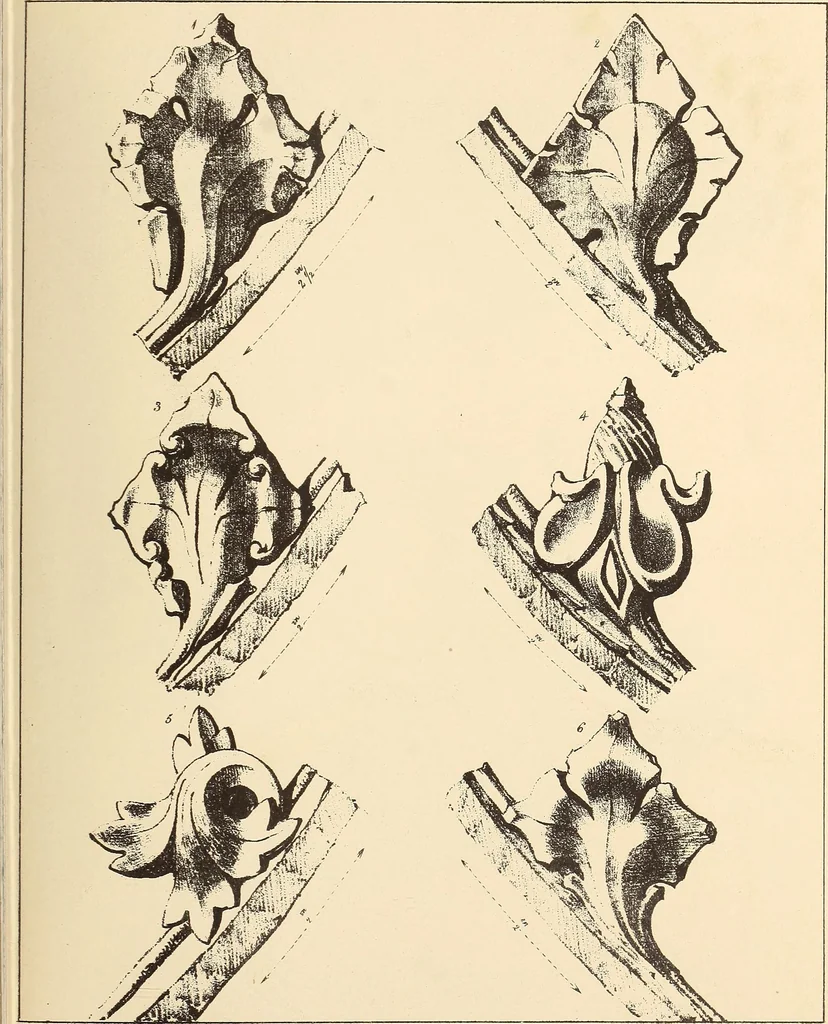 An illustration from Gothic ornaments, selected from various ancient buildings in England and France : exhibiting numerous specimens of every description of decorative detail, from the XIth. to the beginning of the XVIth. cent., 1900, leaf 39