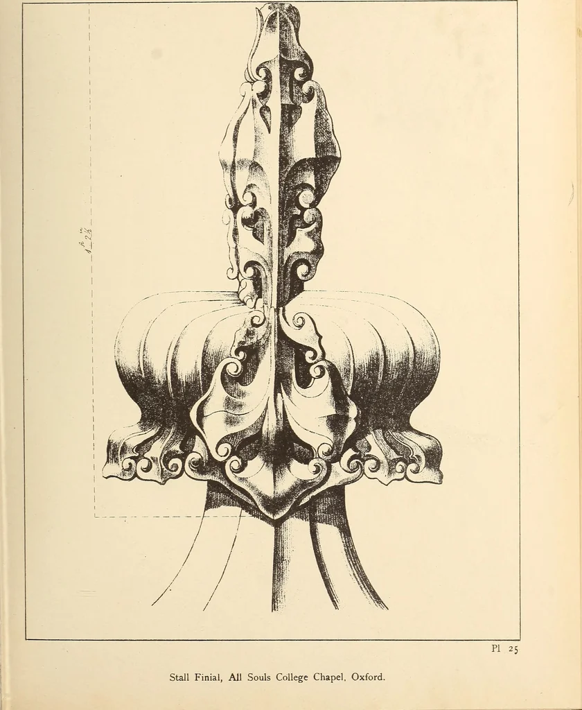 An illustration from Gothic ornaments, selected from various ancient buildings in England and France : exhibiting numerous specimens of every description of decorative detail, from the XIth. to the beginning of the XVIth. cent., 1900, leaf 59