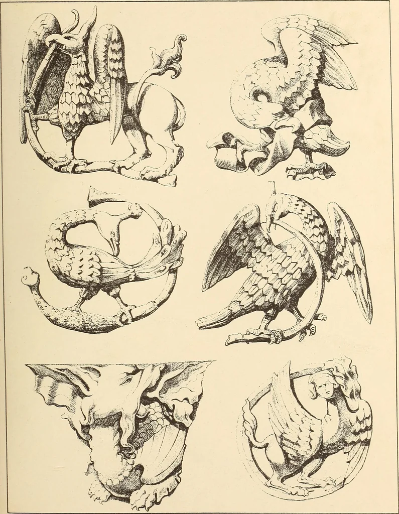 An illustration from Gothic ornaments, selected from various ancient buildings in England and France : exhibiting numerous specimens of every description of decorative detail, from the XIth. to the beginning of the XVIth. cent., 1900, leaf 77