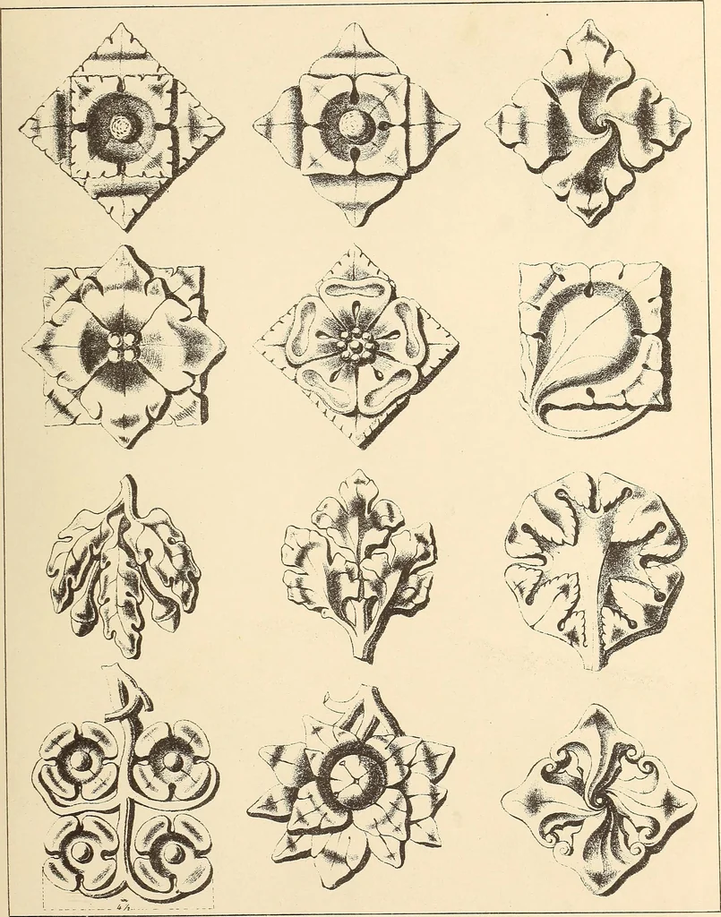 An illustration from Gothic ornaments, selected from various ancient buildings in England and France : exhibiting numerous specimens of every description of decorative detail, from the XIth. to the beginning of the XVIth. cent., 1900, leaf 89