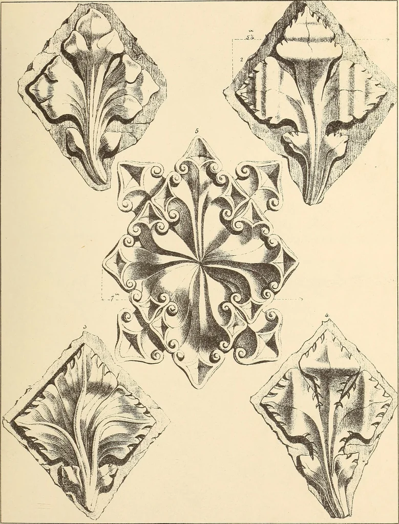 An illustration from Gothic ornaments, selected from various ancient buildings in England and France : exhibiting numerous specimens of every description of decorative detail, from the XIth. to the beginning of the XVIth. cent., 1900, leaf 93