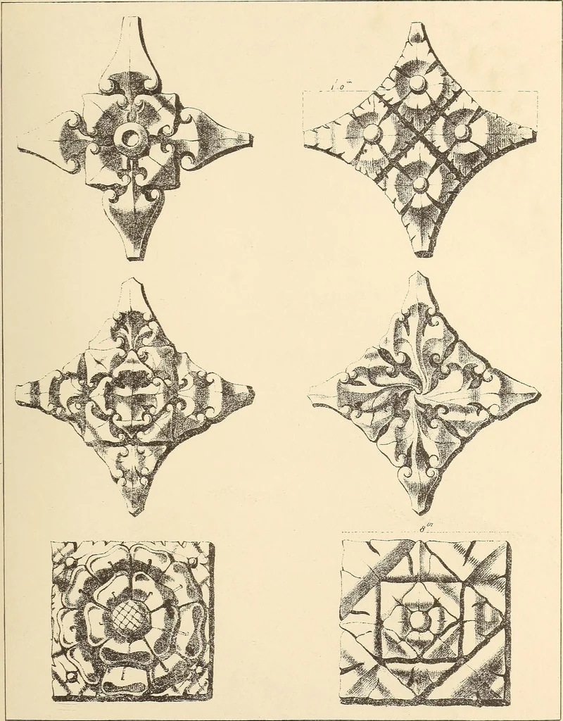 An illustration from Gothic ornaments, selected from various ancient buildings in England and France : exhibiting numerous specimens of every description of decorative detail, from the XIth. to the beginning of the XVIth. cent., 1900, leaf 97