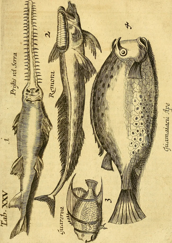 An illustration from Gottorffische Kunst-Kammer : worinnen allerhand ungemeine Sachen, so theils die Natur, theils künstliche Hände hervor gebracht und bereitet : vor diesem aus allen vier Theilen der Welt zusammen getragen, und vor einigen Jahren beschrieben, auch mit behörigen Kupffern gezieret, 1674, leaf 106