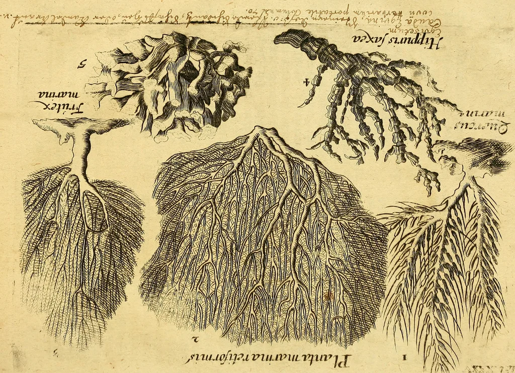 An illustration from Gottorffische Kunst-Kammer : worinnen allerhand ungemeine Sachen, so theils die Natur, theils künstliche Hände hervor gebracht und bereitet : vor diesem aus allen vier Theilen der Welt zusammen getragen, und vor einigen Jahren beschrieben, auch mit behörigen Kupffern gezieret, 1674, leaf 158