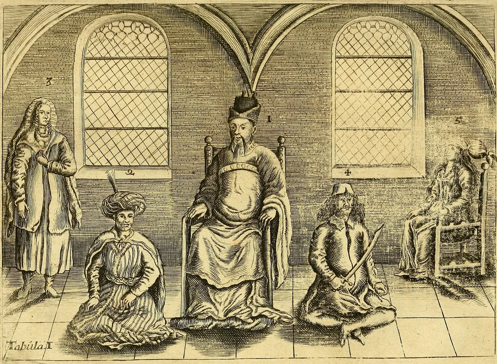An illustration from Gottorffische Kunst-Kammer : worinnen allerhand ungemeine Sachen, so theils die Natur, theils künstliche Hände hervor gebracht und bereitet : vor diesem aus allen vier Theilen der Welt zusammen getragen, und vor einigen Jahren beschrieben, auch mit behörigen Kupffern gezieret, 1674, leaf 22