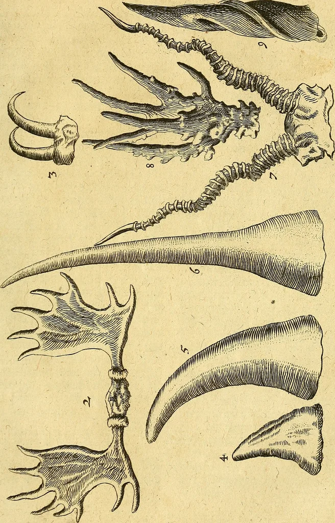An illustration from Gottorffische Kunst-Kammer : worinnen allerhand ungemeine Sachen, so theils die Natur, theils künstliche Hände hervor gebracht und bereitet : vor diesem aus allen vier Theilen der Welt zusammen getragen, und vor einigen Jahren beschrieben, auch mit behörigen Kupffern gezieret, 1674, leaf 44