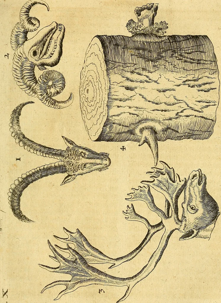 An illustration from Gottorffische Kunst-Kammer : worinnen allerhand ungemeine Sachen, so theils die Natur, theils künstliche Hände hervor gebracht und bereitet : vor diesem aus allen vier Theilen der Welt zusammen getragen, und vor einigen Jahren beschrieben, auch mit behörigen Kupffern gezieret, 1674, leaf 52
