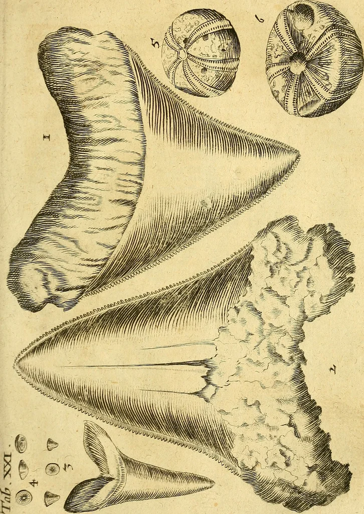 An illustration from Gottorffische Kunst-Kammer : worinnen allerhand ungemeine Sachen, so theils die Natur, theils künstliche Hände hervor gebracht und bereitet : vor diesem aus allen vier Theilen der Welt zusammen getragen, und vor einigen Jahren beschrieben, auch mit behörigen Kupffern gezieret, 1674, leaf 92