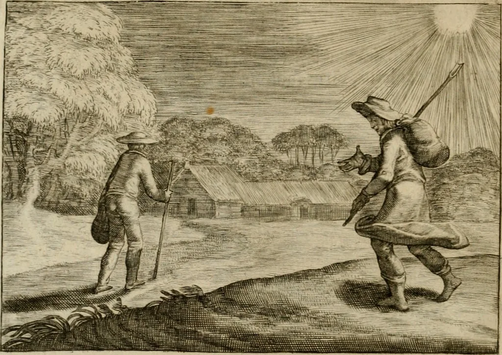An illustration from Emblemata Florentii Schoonhovii I.C. Goudani, partim moralia, partim etiam civilia. Cum latiori eorundem ejusdem auctoris interpretatione. Accedunt et alia quaedam poëmatia in alijs poëmatum suorum libris non contenta, 1618, leaf 117