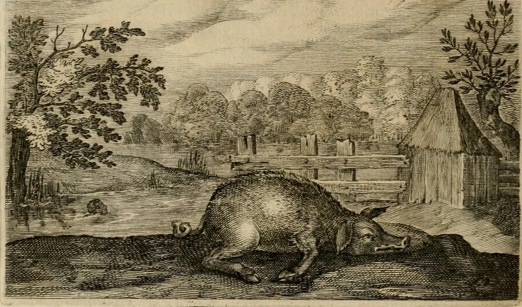 An illustration from Emblemata Florentii Schoonhovii I.C. Goudani, partim moralia, partim etiam civilia. Cum latiori eorundem ejusdem auctoris interpretatione. Accedunt et alia quaedam poëmatia in alijs poëmatum suorum libris non contenta, 1618, leaf 143
