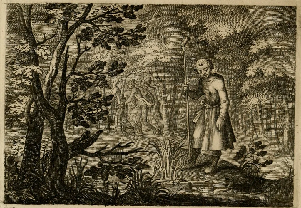 An illustration from Emblemata Florentii Schoonhovii I.C. Goudani, partim moralia, partim etiam civilia. Cum latiori eorundem ejusdem auctoris interpretatione. Accedunt et alia quaedam poëmatia in alijs poëmatum suorum libris non contenta, 1618, leaf 147