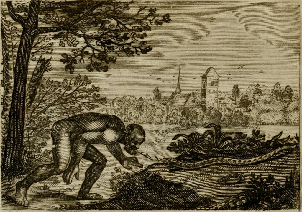 An illustration from Emblemata Florentii Schoonhovii I.C. Goudani, partim moralia, partim etiam civilia. Cum latiori eorundem ejusdem auctoris interpretatione. Accedunt et alia quaedam poëmatia in alijs poëmatum suorum libris non contenta, 1618, leaf 183