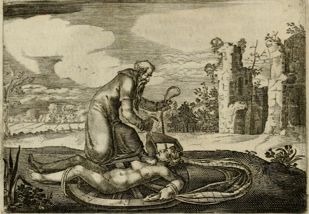 An illustration from Emblemata Florentii Schoonhovii I.C. Goudani, partim moralia, partim etiam civilia. Cum latiori eorundem ejusdem auctoris interpretatione. Accedunt et alia quaedam poëmatia in alijs poëmatum suorum libris non contenta, 1618, leaf 19