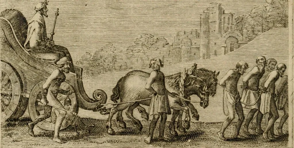 An illustration from Emblemata Florentii Schoonhovii I.C. Goudani, partim moralia, partim etiam civilia. Cum latiori eorundem ejusdem auctoris interpretatione. Accedunt et alia quaedam poëmatia in alijs poëmatum suorum libris non contenta, 1618, leaf 193