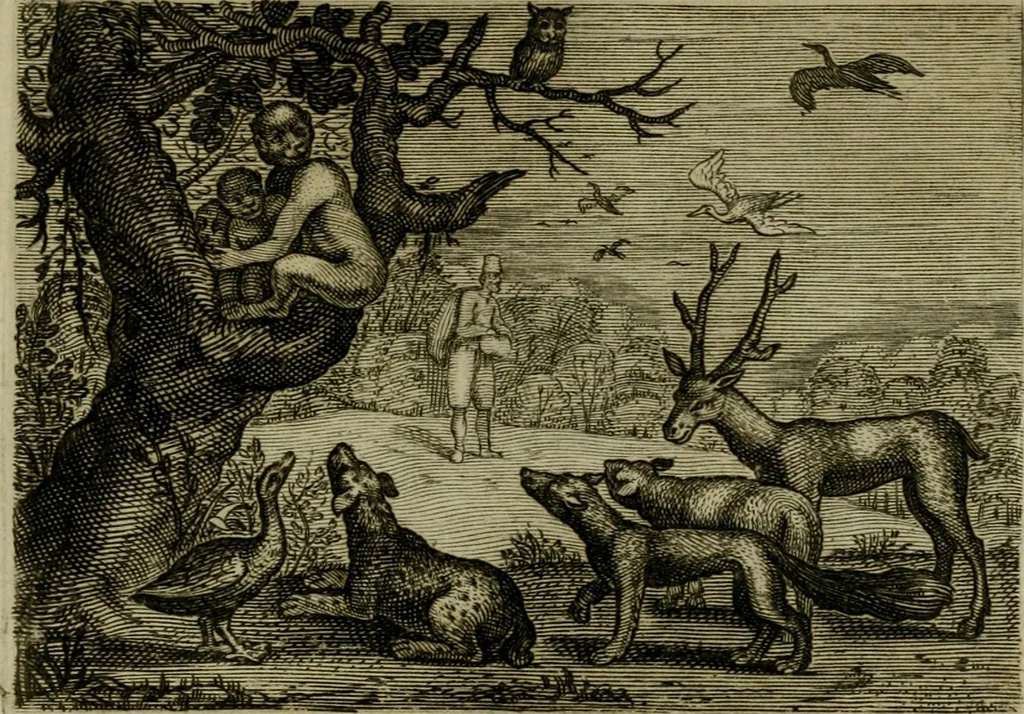 An illustration from Emblemata Florentii Schoonhovii I.C. Goudani, partim moralia, partim etiam civilia. Cum latiori eorundem ejusdem auctoris interpretatione. Accedunt et alia quaedam poëmatia in alijs poëmatum suorum libris non contenta, 1618, leaf 196