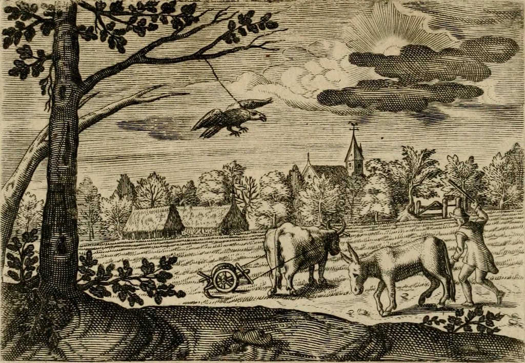 An illustration from Emblemata Florentii Schoonhovii I.C. Goudani, partim moralia, partim etiam civilia. Cum latiori eorundem ejusdem auctoris interpretatione. Accedunt et alia quaedam poëmatia in alijs poëmatum suorum libris non contenta, 1618, leaf 199