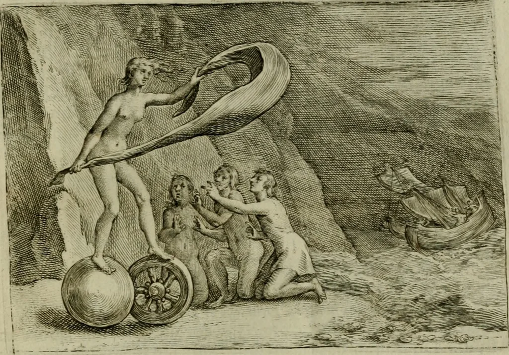 An illustration from Emblemata Florentii Schoonhovii I.C. Goudani, partim moralia, partim etiam civilia. Cum latiori eorundem ejusdem auctoris interpretatione. Accedunt et alia quaedam poëmatia in alijs poëmatum suorum libris non contenta, 1618, leaf 30