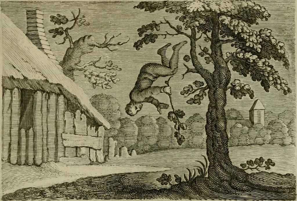 An illustration from Emblemata Florentii Schoonhovii I.C. Goudani, partim moralia, partim etiam civilia. Cum latiori eorundem ejusdem auctoris interpretatione. Accedunt et alia quaedam poëmatia in alijs poëmatum suorum libris non contenta, 1618, leaf 52