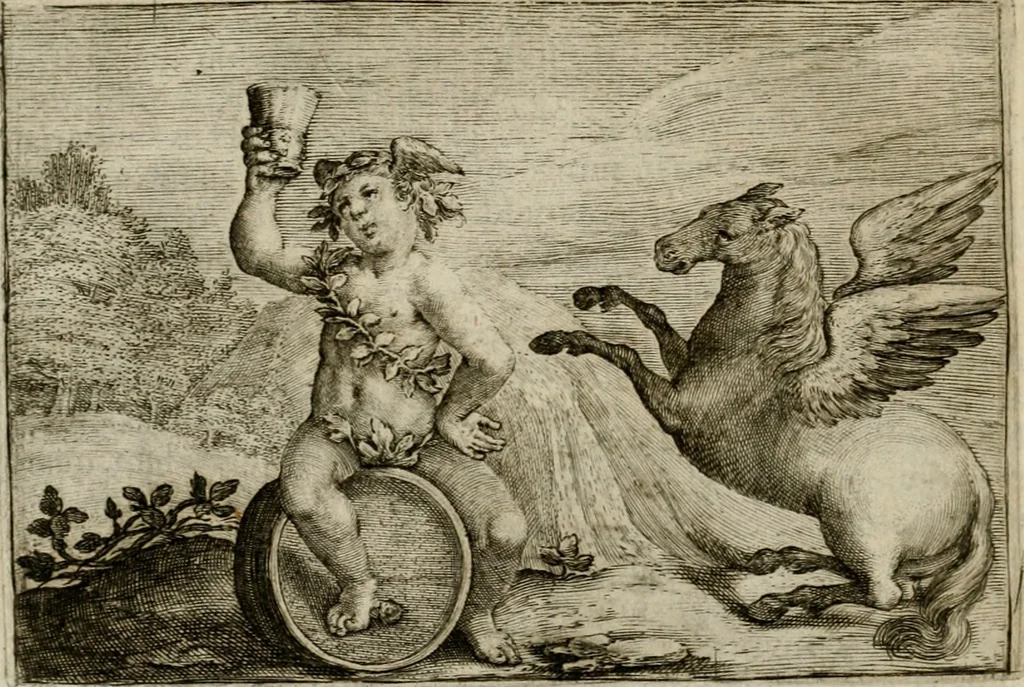 An illustration from Emblemata Florentii Schoonhovii I.C. Goudani, partim moralia, partim etiam civilia. Cum latiori eorundem ejusdem auctoris interpretatione. Accedunt et alia quaedam poëmatia in alijs poëmatum suorum libris non contenta, 1618, leaf 69