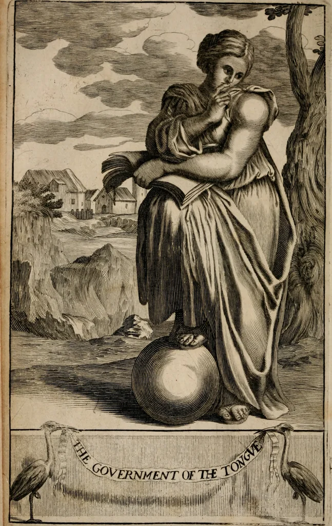 An illustration from The government of the tongue, 1674, leaf 19