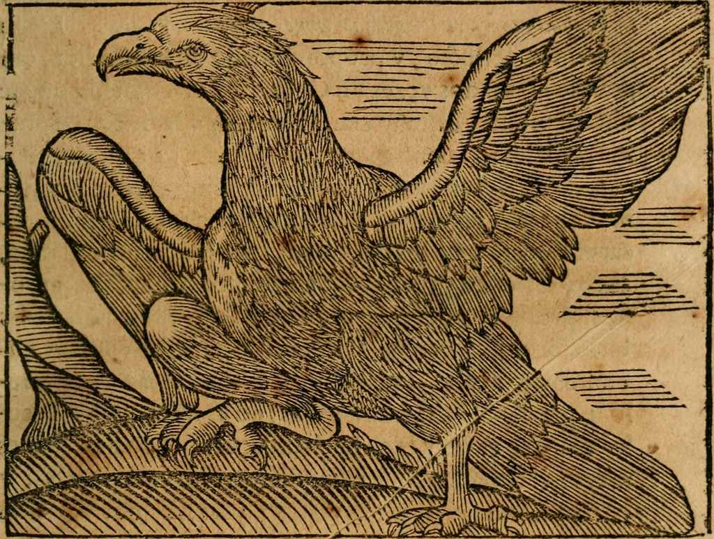 An illustration from Govierno general, moral, y politico. : Hallado en las aves mas generosas, y nobles. Sacado de sus naturales virtudes, y propriedades. Con qvarto tablas diferentes; es la vna para sermones varios de tiempo, y de Santos., 1696, leaf 20