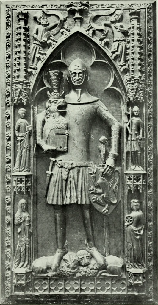 An illustration from Grabdenkmáler im Maingebiet vom anfang des XIV. jahrhunderts bis z um eintritt der renaissance, 1907, leaf 100