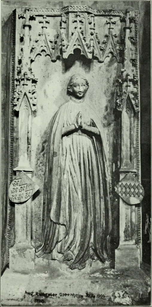 An illustration from Grabdenkmáler im Maingebiet vom anfang des XIV. jahrhunderts bis z um eintritt der renaissance, 1907, leaf 104