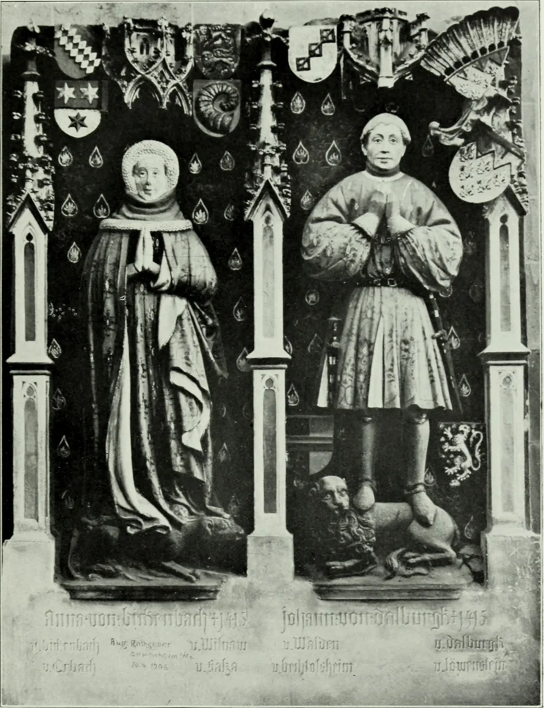 An illustration from Grabdenkmáler im Maingebiet vom anfang des XIV. jahrhunderts bis z um eintritt der renaissance, 1907, leaf 106