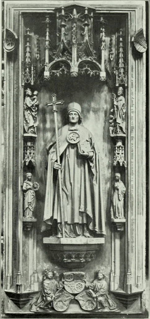 An illustration from Grabdenkmáler im Maingebiet vom anfang des XIV. jahrhunderts bis z um eintritt der renaissance, 1907, leaf 124