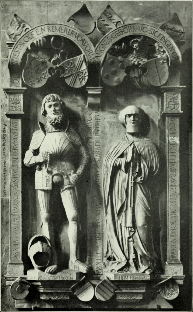 An illustration from Grabdenkmáler im Maingebiet vom anfang des XIV. jahrhunderts bis z um eintritt der renaissance, 1907, leaf 138