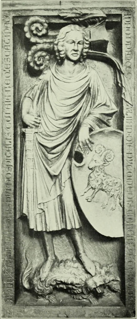An illustration from Grabdenkmáler im Maingebiet vom anfang des XIV. jahrhunderts bis z um eintritt der renaissance, 1907, leaf 84