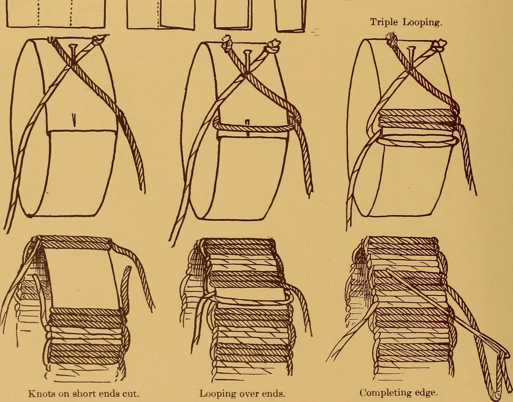 An illustration from A graded course in cord, raffia, lacer work and sewing for elementary schools, 1913, leaf 79