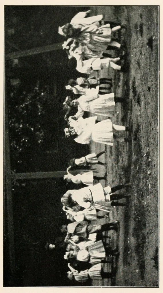 An illustration from Graded games and rhythmic exercises for primary schools : (for the school room and playground), 1907, leaf 111