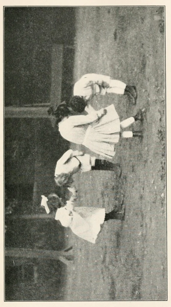 An illustration from Graded games and rhythmic exercises for primary schools : (for the school room and playground), 1907, leaf 129