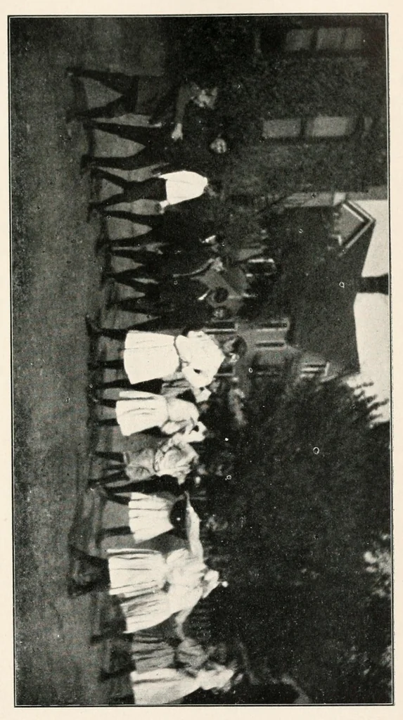An illustration from Graded games and rhythmic exercises for primary schools : (for the school room and playground), 1907, leaf 147