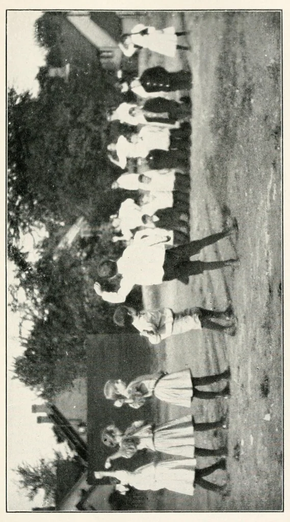 An illustration from Graded games and rhythmic exercises for primary schools : (for the school room and playground), 1907, leaf 159